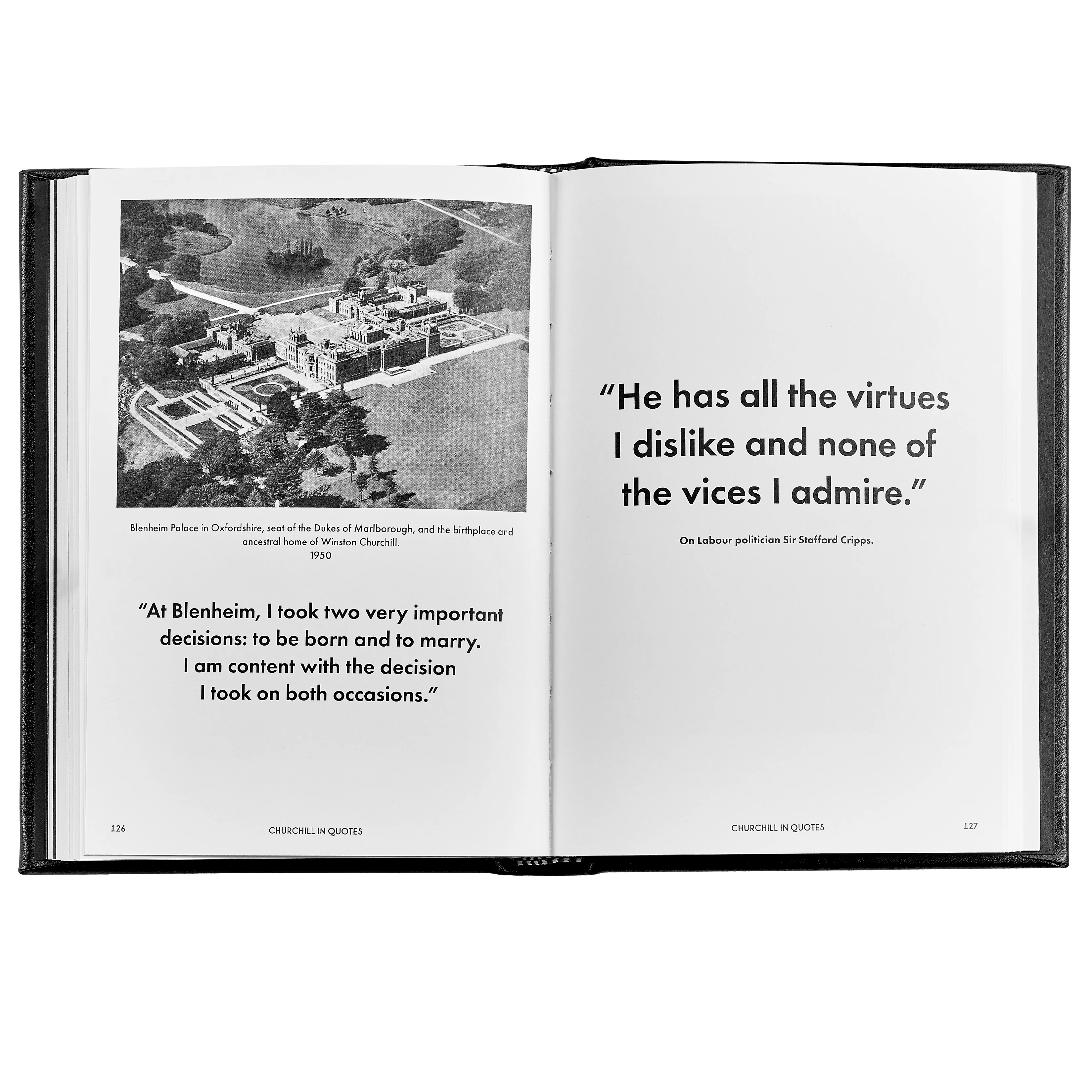 Churchill Wit & Wisdom / Hand Bound Leather Book - Image 4