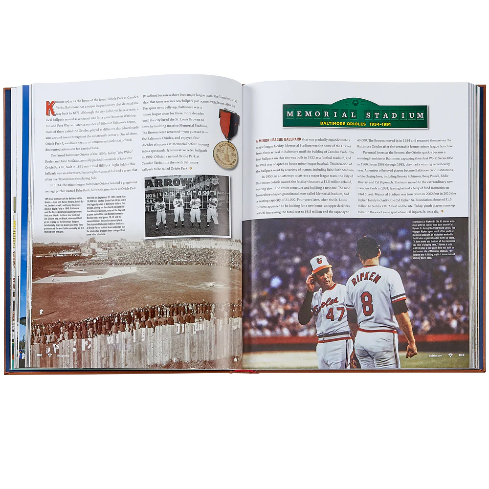 Ball Parks Past & Present / Hand Bound Leather Book - Image 4