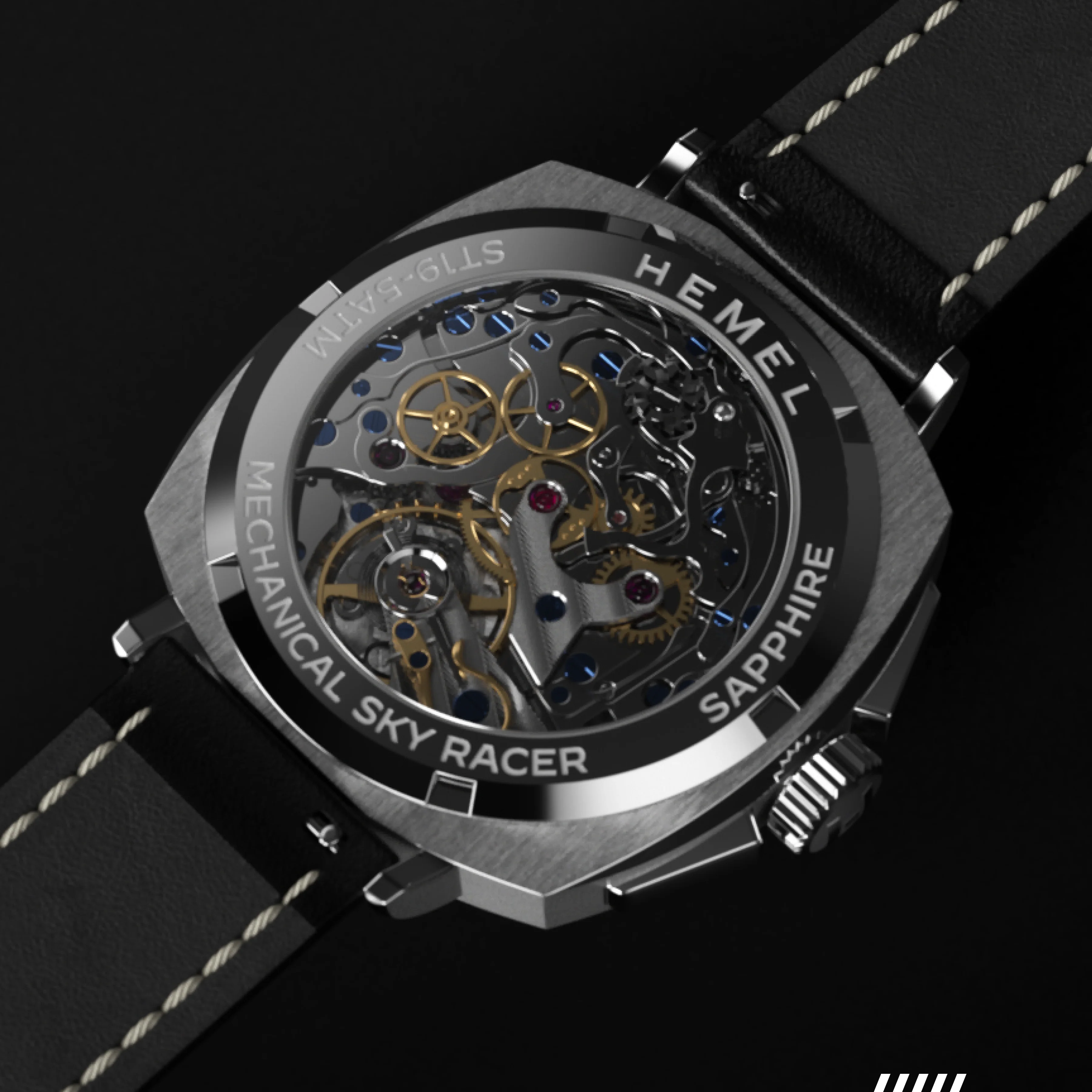 Sky Racer / Hand Winding Mechanical / Midnight Black - Image 8