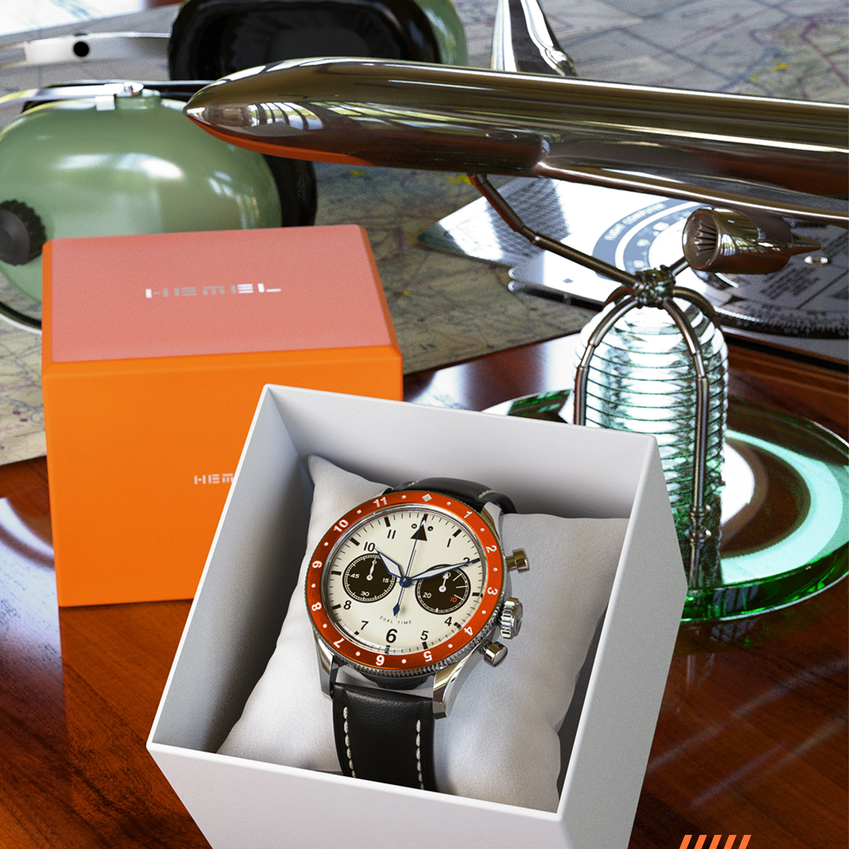 The Hawkeye Chronograph / Long Island Watch Special Collaboration (Orange Bezel) - Image 11