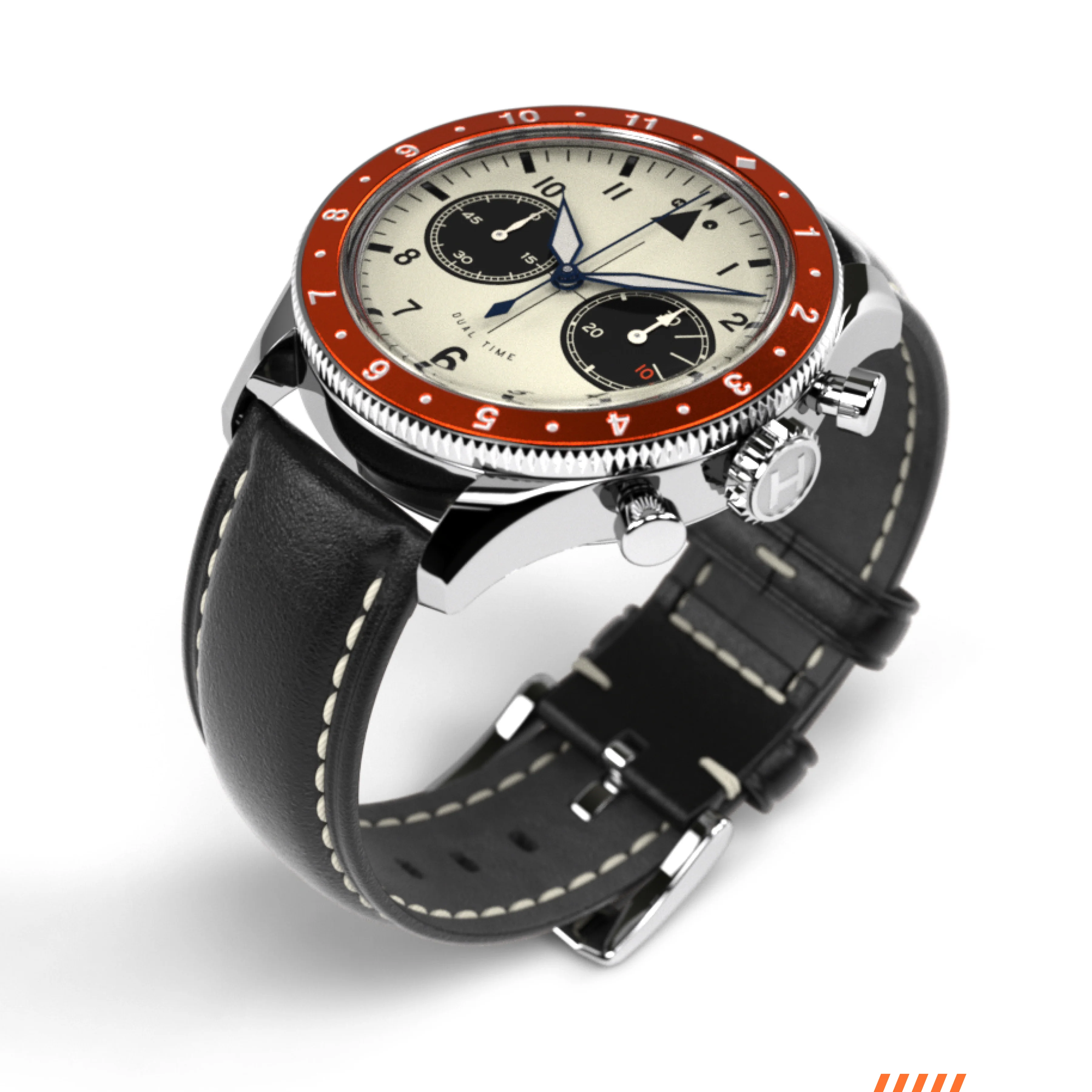 The Hawkeye Chronograph / Long Island Watch Special Collaboration (Orange Bezel) - Image 4